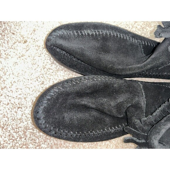 Minnetonka Back Zip Hardsole Boot Womens Size 7 Black - Picture 7 of 8